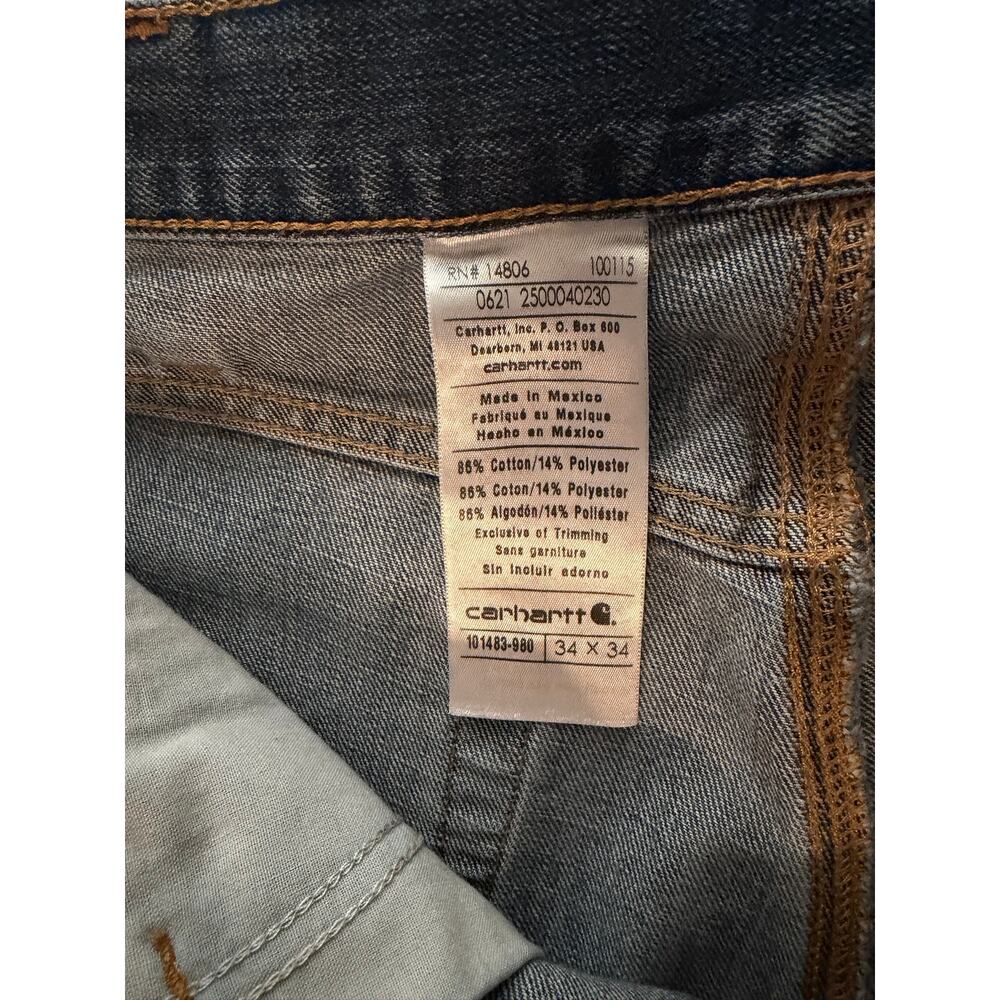 Carhartt Men’s Jeans – 34x34 – Relaxed Fit Workwear Denim - Picture 2 of 7